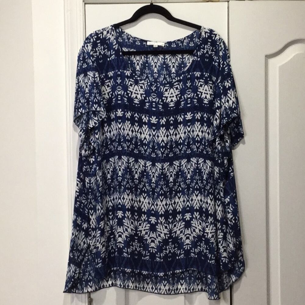 Spense 3x hi low hemline royal blue top nwot